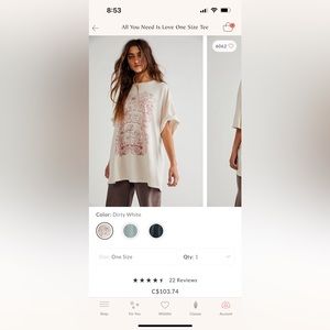 Free People Oversized All You Need is Love Tee - One Size